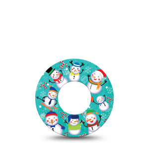 Snowman Celebration Libre 2 Perfect Fit Patch, Single Tape, Winter Themed CGM Adhesive Tape Design, Abbott Lingo