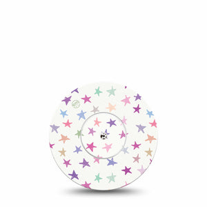 Bright Stars Libre Freestyle CGM Transmitter Sticker and Matching Adhesive