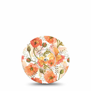 Peachy Blooms Libre Transmitter Sticker, Abbott Lingo
