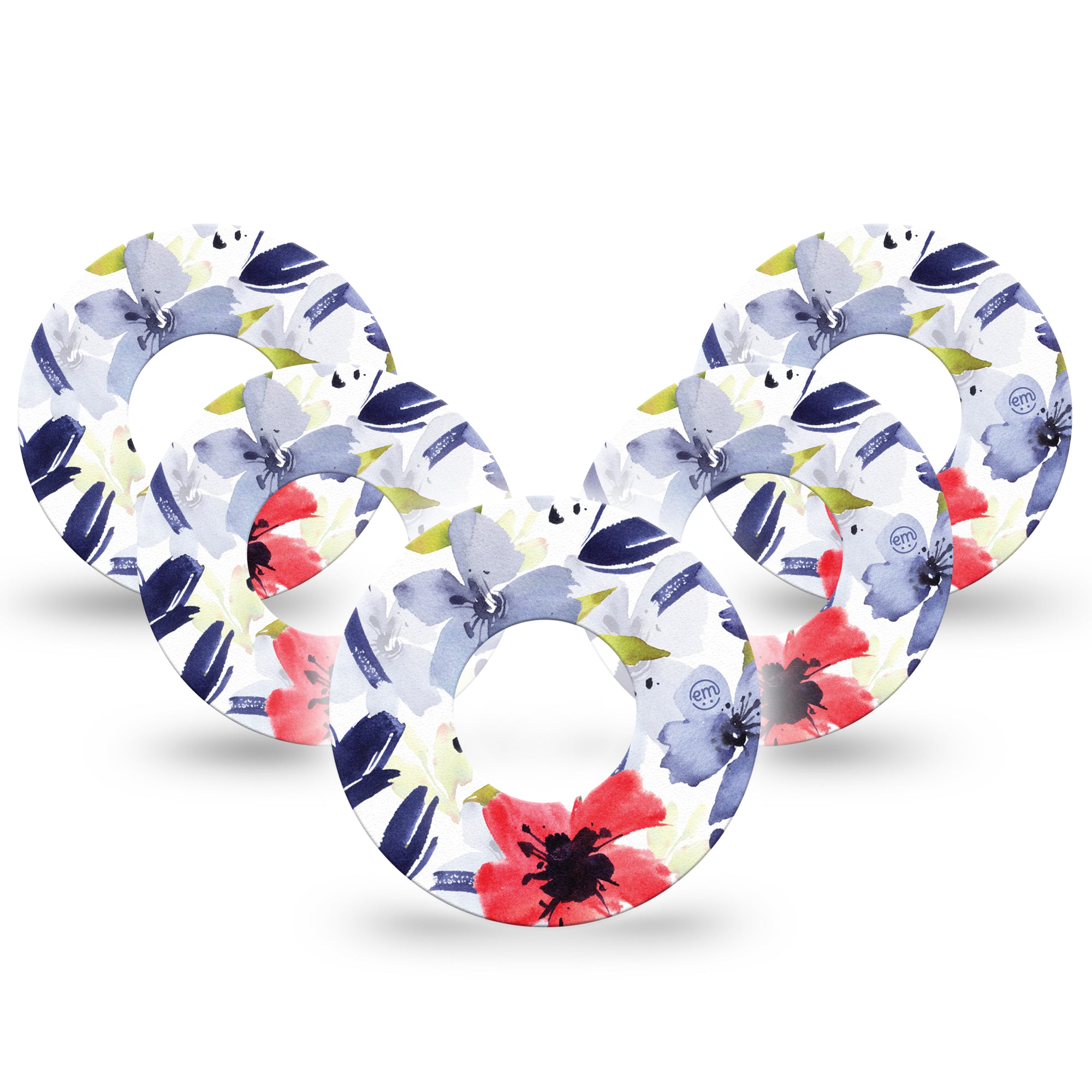 ExpressionMed Red White & Blue Flowers Libre Tapes