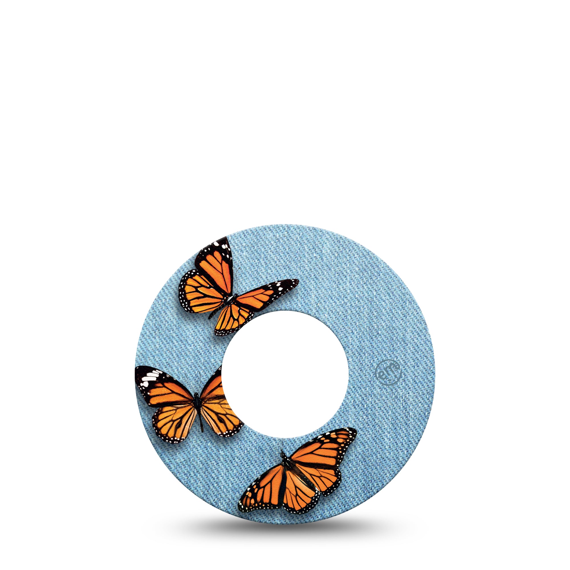 ExpressionMed Denim & Monarchs Libre Freestyle CGM Patch butterflies for girls, Abbott Lingo