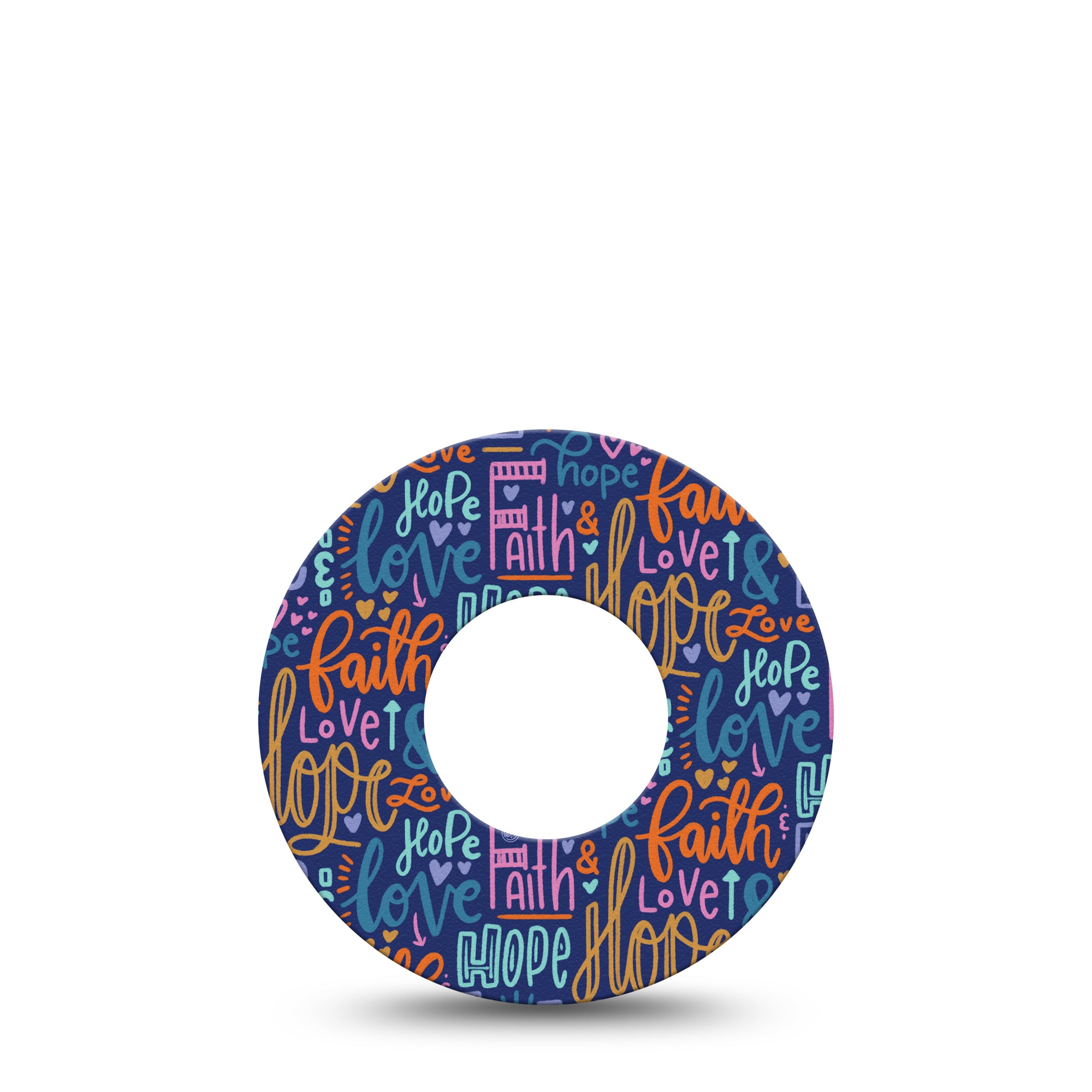 ExpressionMed Faith Love Hope Libre Tape, Single, Christian Based CGM Adhesive Design, Abbott Lingo