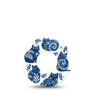 Blue Delft Animals Kittens Libre Freestyle CGM Patch, Abbott Lingo