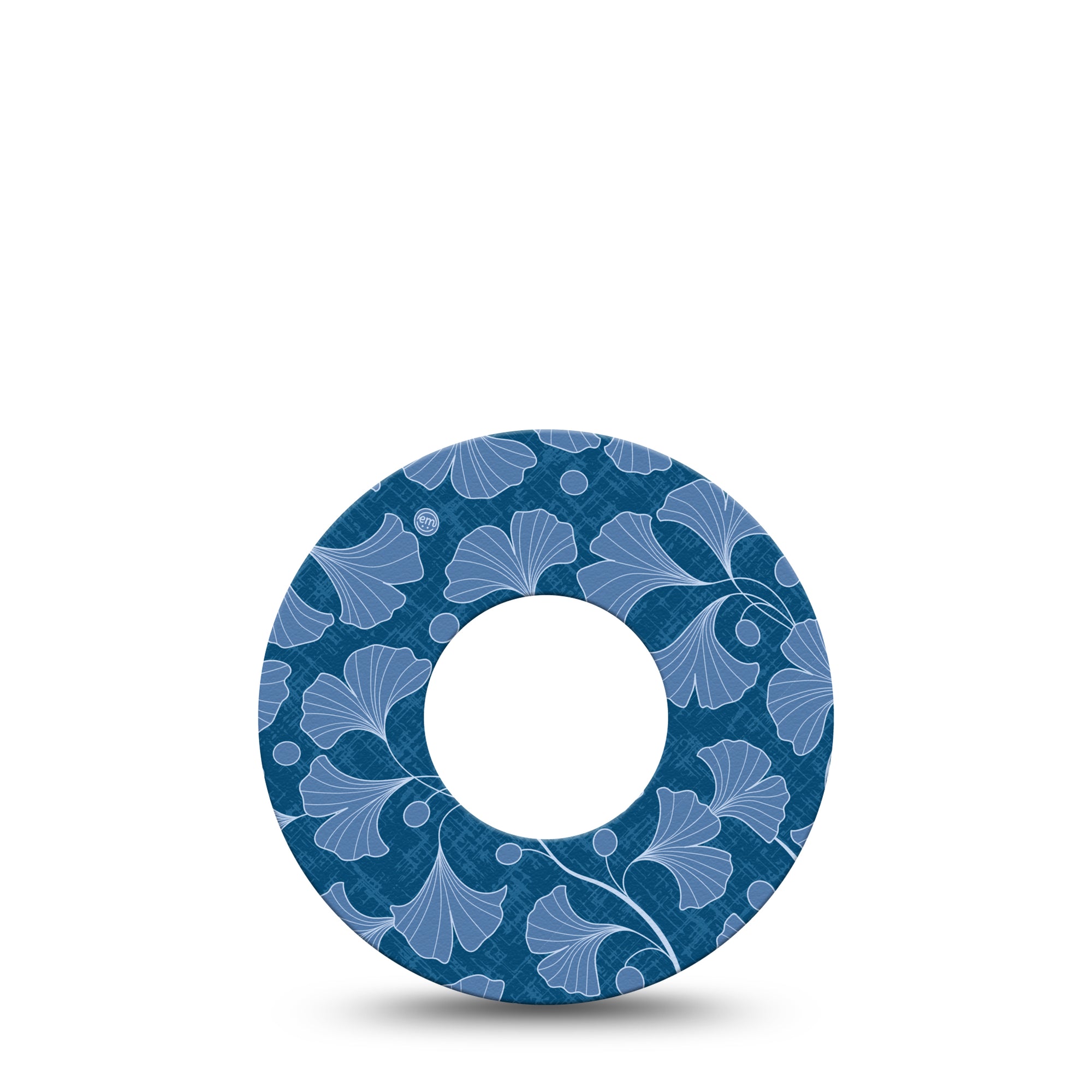 Blue Ginkgo Leaves Libre 2 Perfect Fit Patch, Single, Blue Fall Floral CGM Adhesive Tape Design, Abbott Lingo