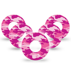 ExpressionMed Pink Camo Libre 2 Perfect Fit Adhesive Tape, 5-Pack, Pink Camouflage Design, Abbott Lingo