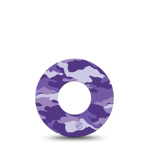 ExpressionMed Purple Camo Libre 2 Perfect Fit Adhesive Tape, Single, Purple Camo Colored Design for CGM