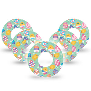Spring Chicks Libre Tape, 5-Pack, Festive Eggs And Chicks Themed, CGM, Fixing Ring Design
