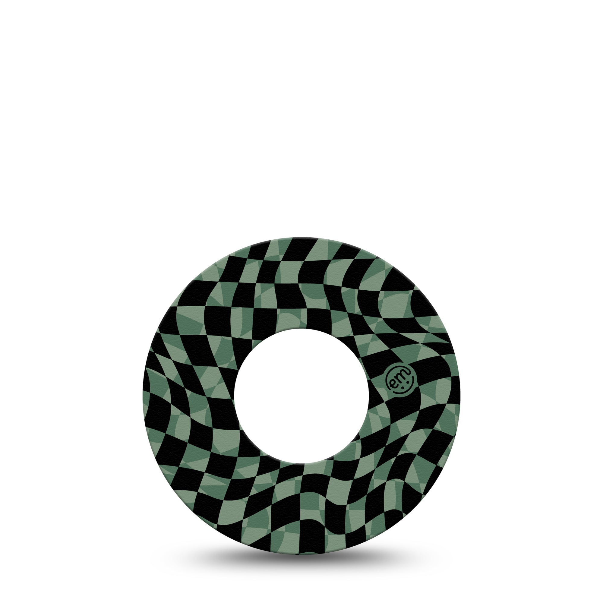 ExpressionMed Green & Black Checkerboard Libre 2 Tape, Distorted Checkered Inspired, CGM, Plaster Patch Design, Abbott Lingo