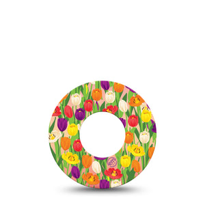 Tulips Libre Tape, Single, Sprouting Florals, CGM Adhesive Patch Design, Abbott Lingo