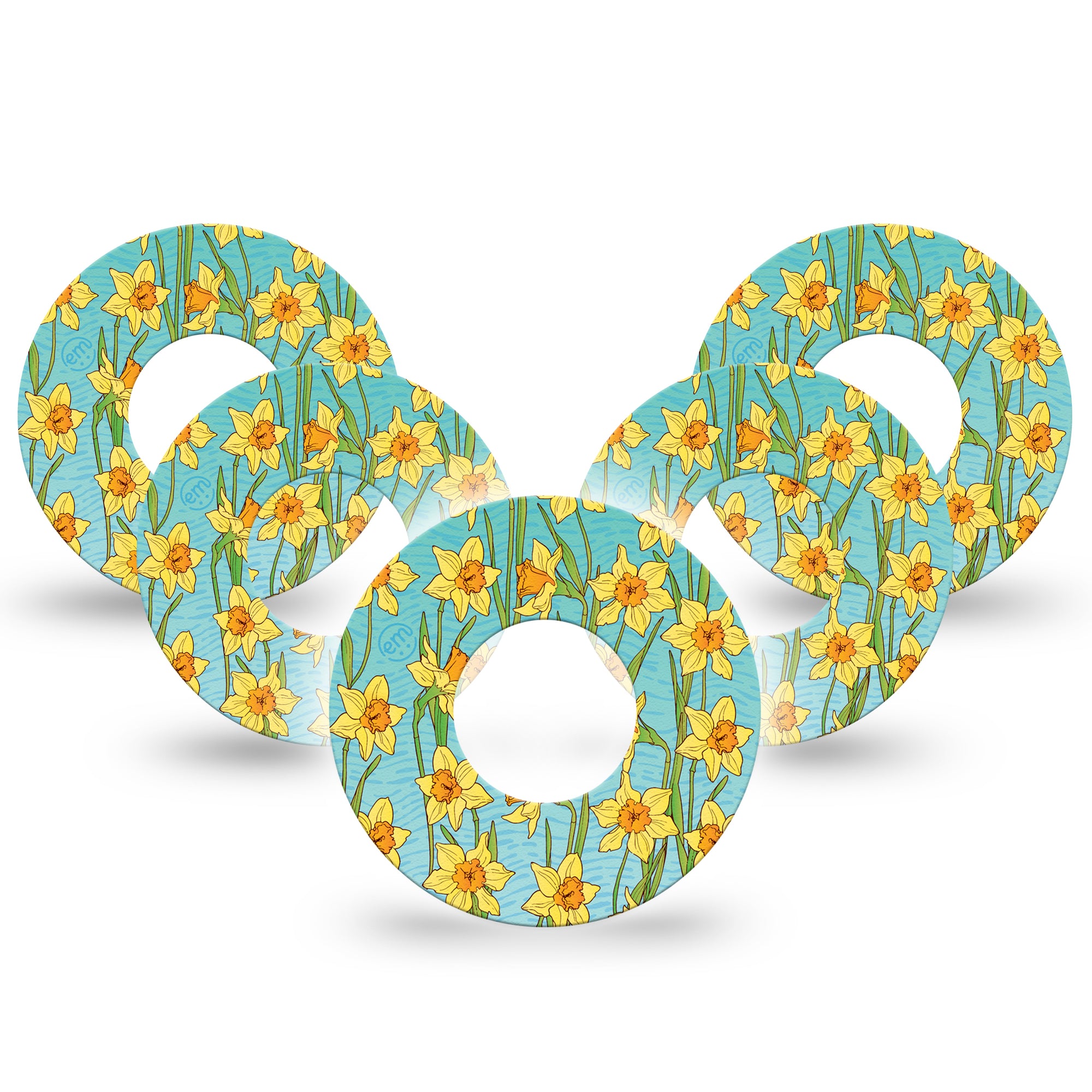 Daffodils Libre Tape, 5-Pack, Floral Bulb Inspired, CGM Adhesive Patch Design, Abbott Lingo