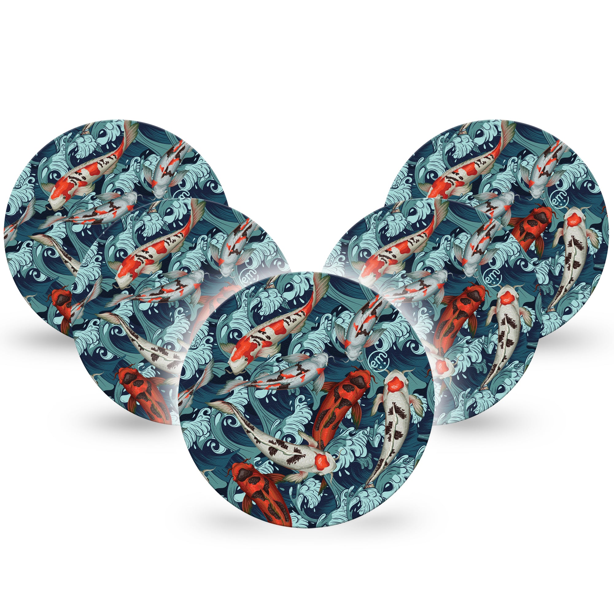 ExpressionMed Koi Libre 2 Overpatch, 5-Pack, Amazing Fishes Themed, CGM Plaster Tape Design, Abbott Lingo