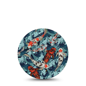 ExpressionMed Koi Libre 2 Overpatch, Single, Beautiful Fishes Inspired, CGM Adhesive Tape Design, Abbott Lingo