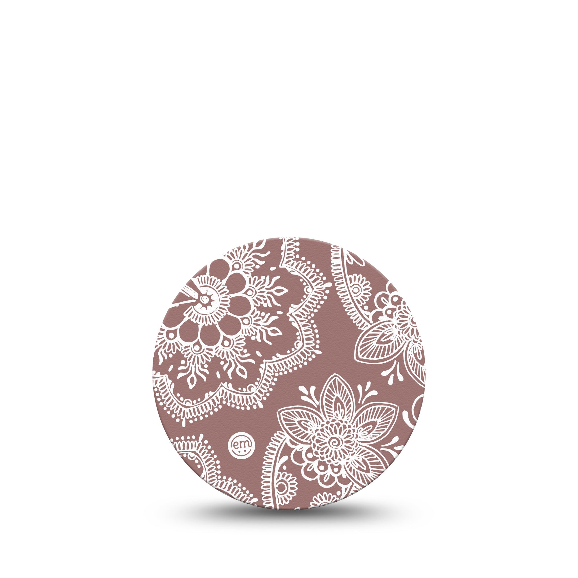 ExpressionMed Henna Libre 3 Overpatch, Single, White Line-Art Themed, CGM Adhesive Tape Design