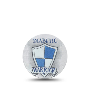 ExpressionMed Diabetic Warrior Libre 3 Overpatch, Single, Warrior Shield Themed, CGM Adhesive Tape Design