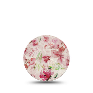 ExpressionMed Ethereal Spring Libre 3 Overpatch, Single, Pale Floral Image Themed, CGM Adhesive Tape Design