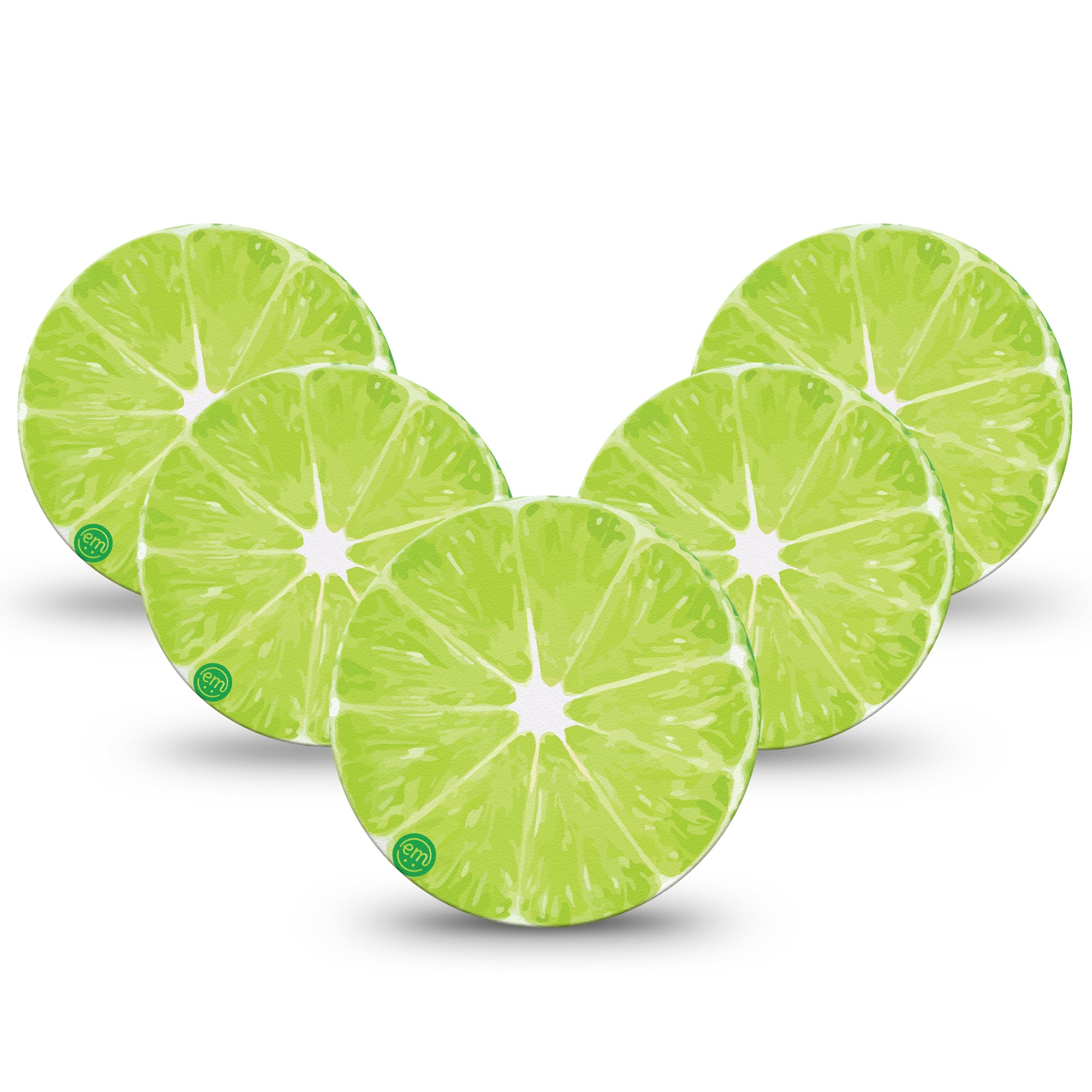 ExpressionMed Lime  Libre 3 Overpatch, 5-Pack, Sliced Lime Inspired, CGM Adhesive Tape Design