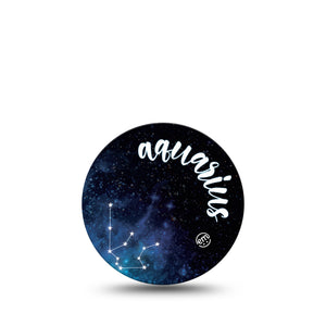 Aquarius Libre 3 Overpatch, Single, Zodiac Sign Aquarius Constellation CGM Adhesive Tape Design