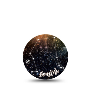 Gemini Libre 3 Overpatch, Single, Zodiac Sign Gemini Constellation Inspired, CGM Adhesive Tape Design