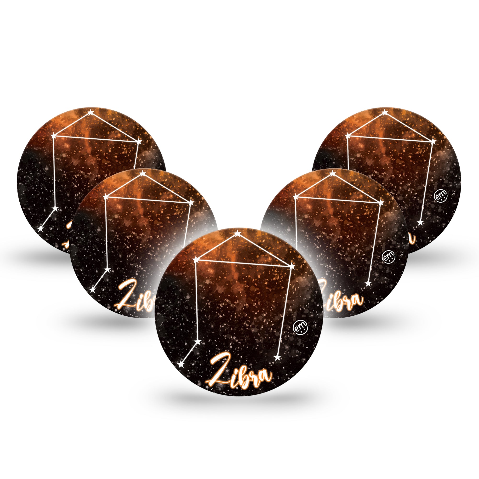 Libra Libre 3 Overpatch, 5-Pack, Zodiac Libra Constellation Inspired, CGM Adhesive Tape Design