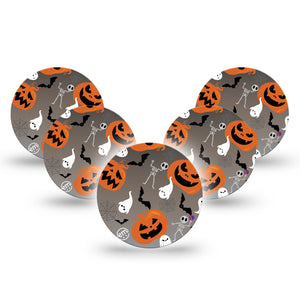 ExpressionMed Halloweeny Libre 3 Overpatch, 5-Pack, Halloween Decorations Themed, CGM Plaster Tape Design