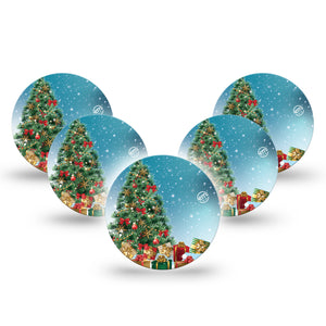 ExpressionMed Oh, Christmas Tree Libre 3 Overpatch, 5-Pack, Holiday Festivities Inspired, CGM Adhesive Tape Design