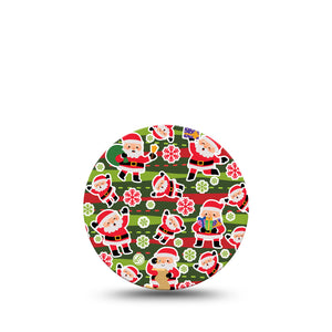 ExpressionMed Santa Sticker Bomb Libre 3 Overpatch, Single, Santa Print Inspired, CGM Adhesive Tape Design