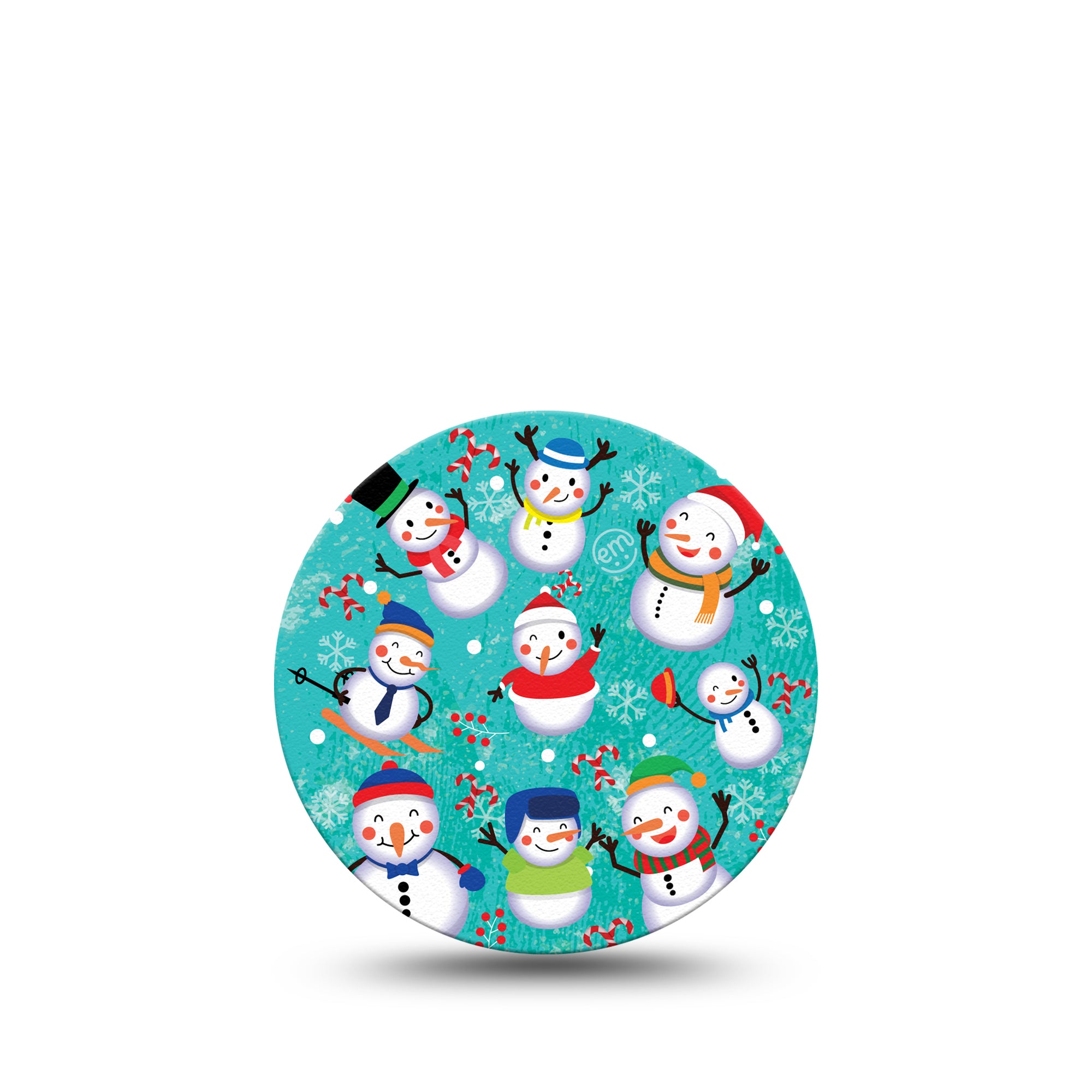 ExpressionMed Snowman Celebration Libre 3 Overpatch, Single, Snowman Party Themed, CGM Adhesive Tape Design