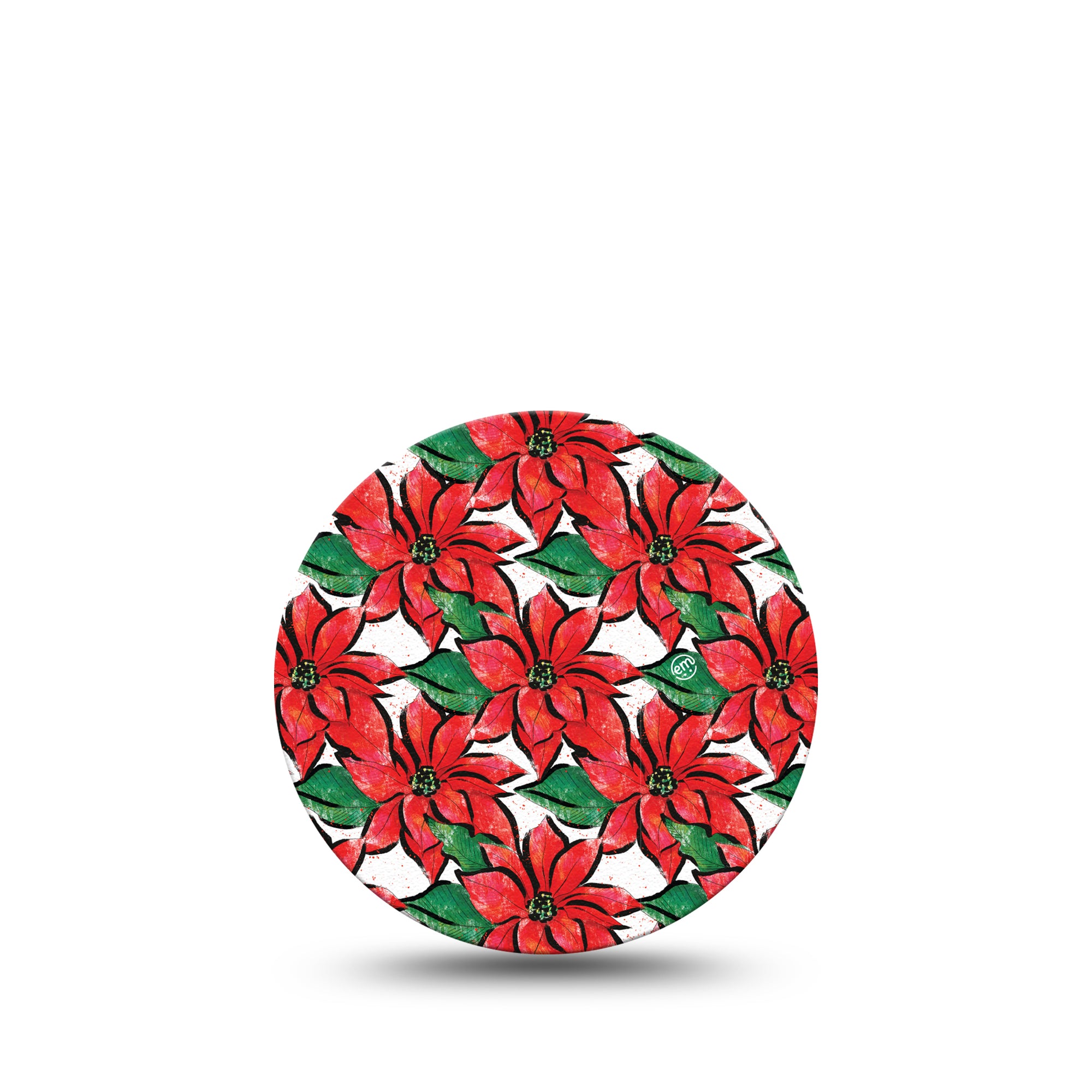 ExpressionMed Poinsettia Libre 3 Overpatch, Single, Winter Floral Inspired, CGM Adhesive Tape Design