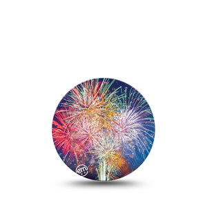 ExpressionMed Fireworks Libre 3 Overpatch, Fireworks Display Inspired, CGM, Fixing Ring Tape Design