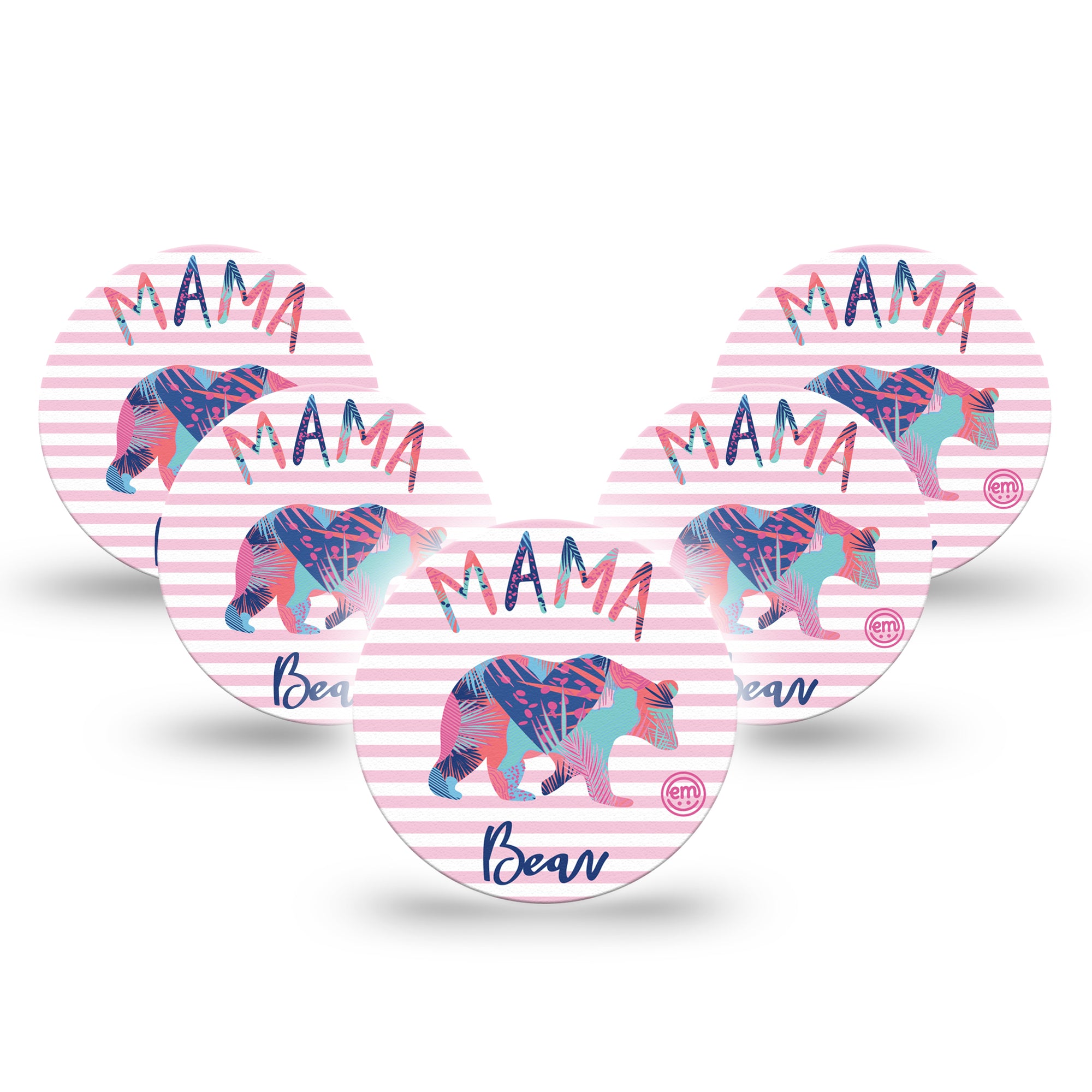 ExpressionMed Mama Bear Libre 3 Overpatch, 5-Pack, Motherly Love Inspired, CGM, Overlay Tape Design