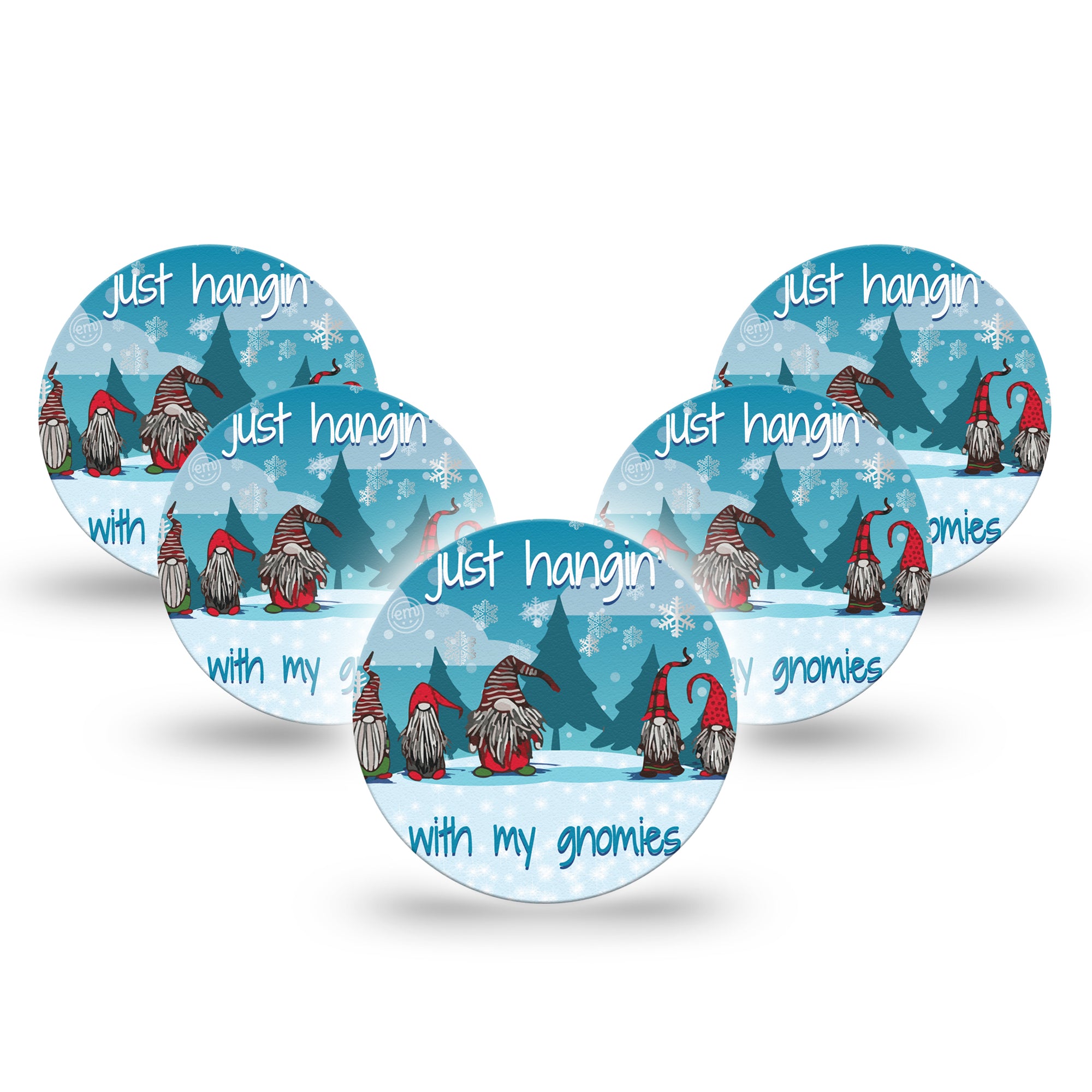 ExpressionMed Gnomies Libre 3 Overpatch Tape, 5-Pack, Gnome Friends Inspired, CGM Overlay Tape Design