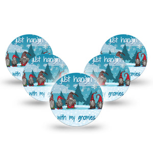 ExpressionMed Gnomies Libre 3 Overpatch Tape, 5-Pack, Gnome Friends Inspired, CGM Overlay Tape Design