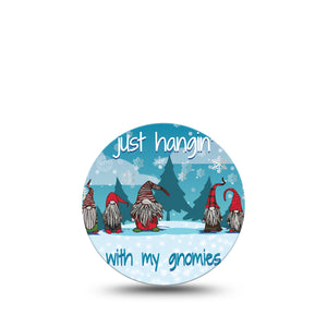 ExpressionMed Gnomies Libre 3 Overpatch, Single, Snowy Forrest Gnomes Themed, CGM Adhesive Tape Design