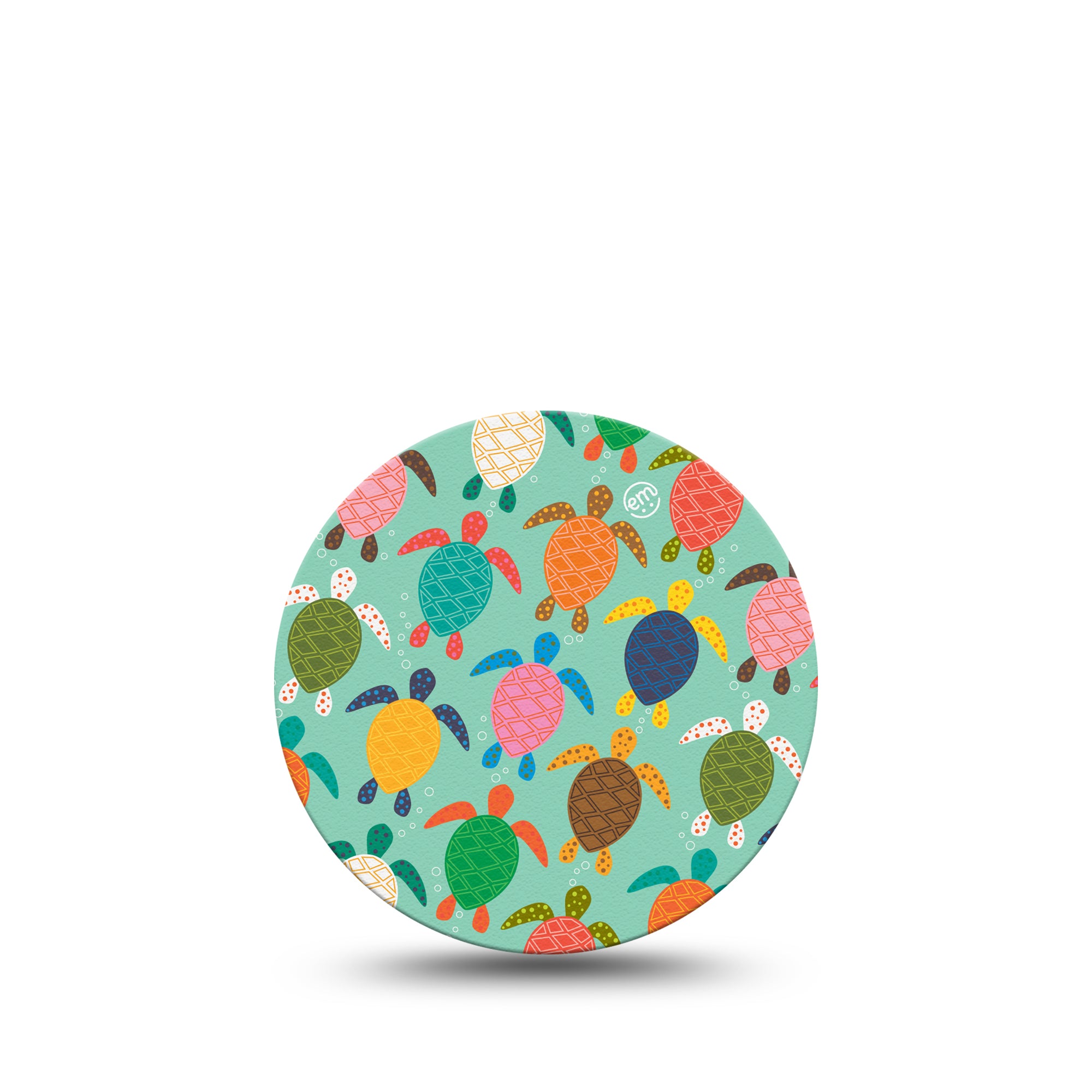 ExpressionMed Sea Turtles Libre 3 Overpatch, Single, Colorful Shells Inspired, CGM Adhesive Tape Design