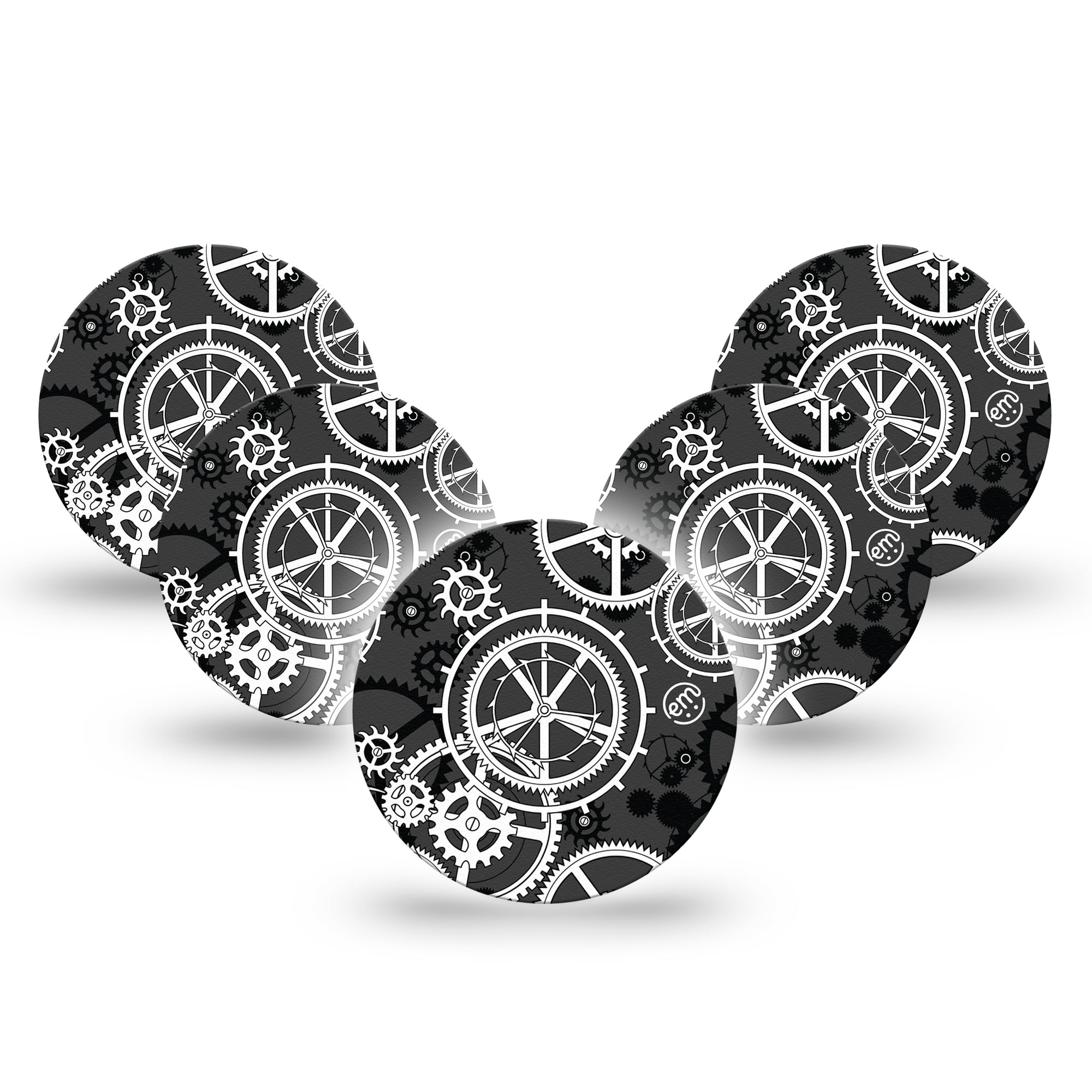 ExpressionMed Mechanisms Libre 3 Overpatch Tape, 5-Pack, Working Gears Themed, CGM Adhesive Tape Design