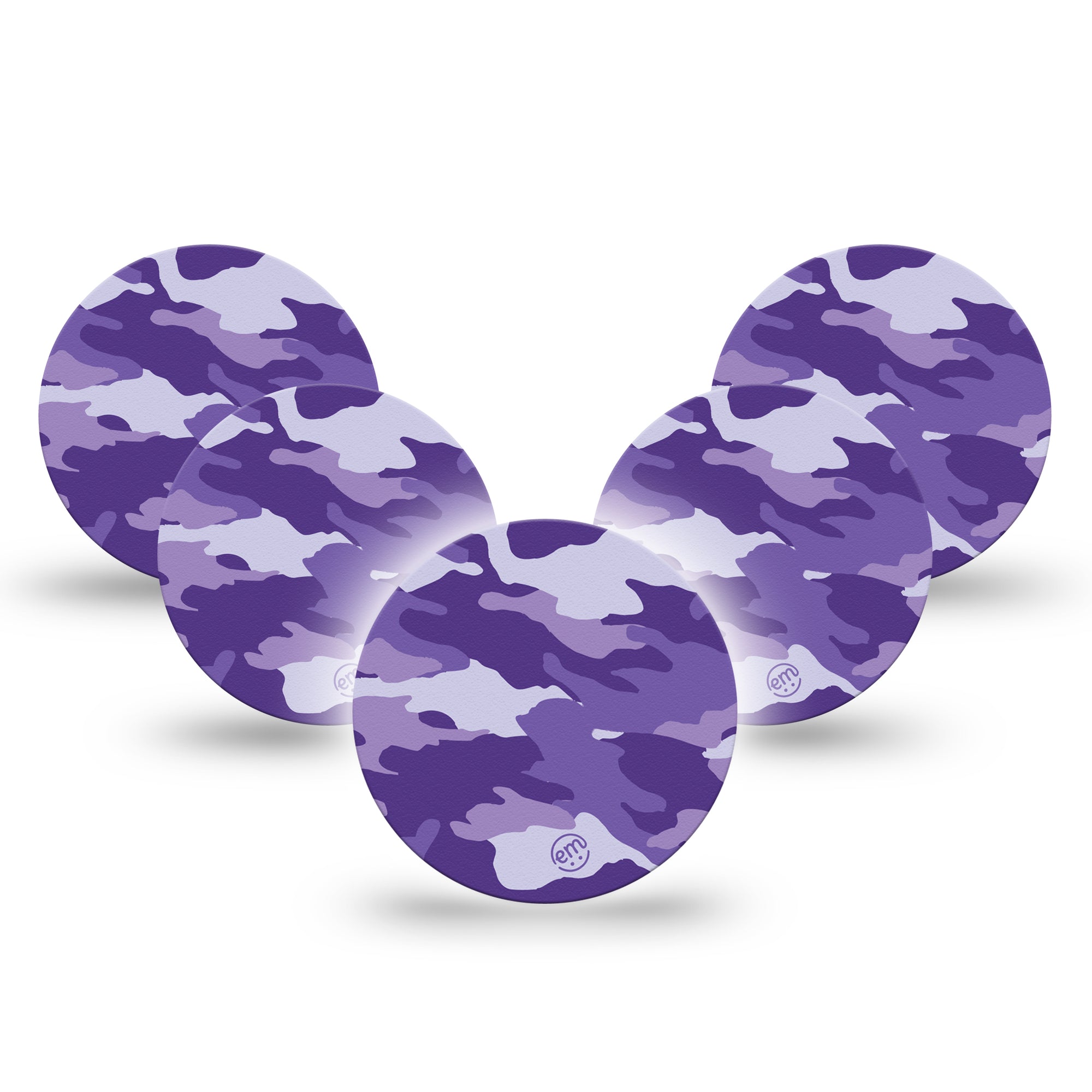 ExpressionMed Purple Camo Libre 3 Overpatch, 5-Pack, Purple Concealment Themed, CGM Plaster Tape Design
