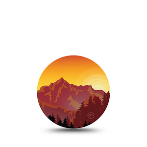 Sunset Mountain Libre 3 Overpatch, Single, Mountain Sunset Inspired, CGM Adhesive Tape Design