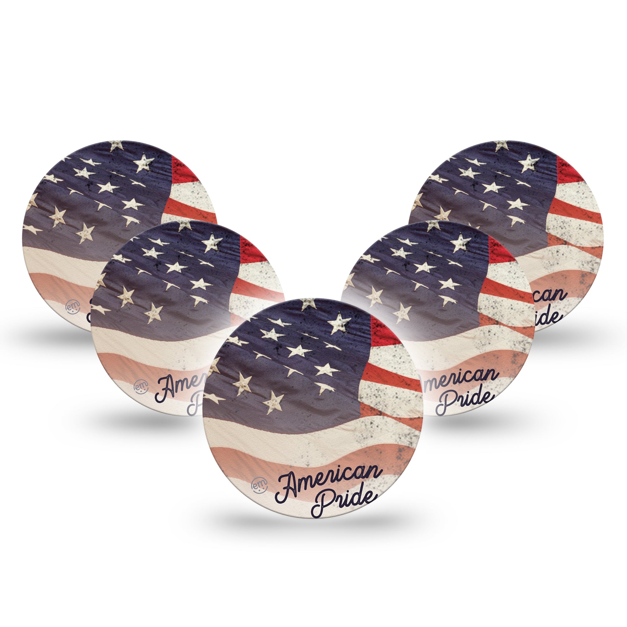 American Pride Libre 3 Overpatch 5-Pack, Patriotic Inspired CGM, Adhesive Tape Design.