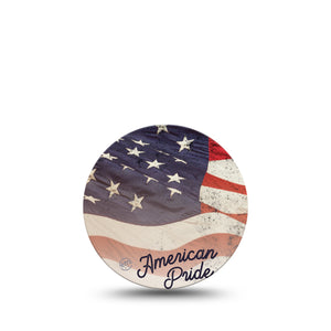 American Pride Libre 3 Overpatch, Single, Patriotic Inspired CGM, Adhesive Tape Design.