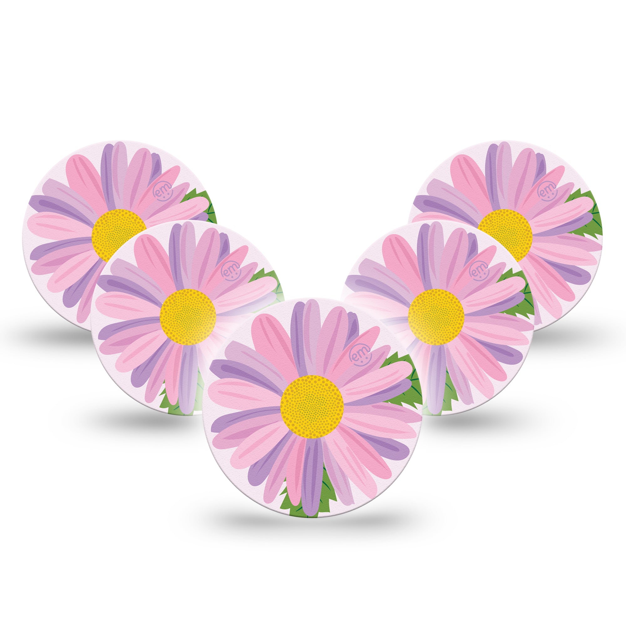 Daisy Libre 3 Overpatch, 5-Pack, Soft Flower Themed, CGM Overlay Tape Design