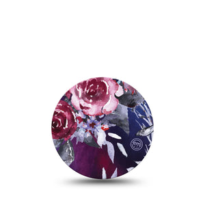 Dark Rose Libre 3 Overpatch, Single, Gloom Rose CGM Adhesive Tape Design