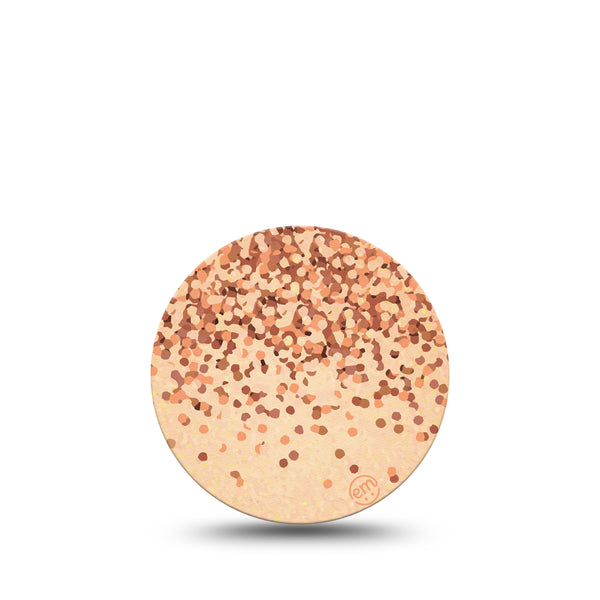 Champagne Shimmer Libre 3 Overpatch, Single, Orange CGM Adhesive Tape Design