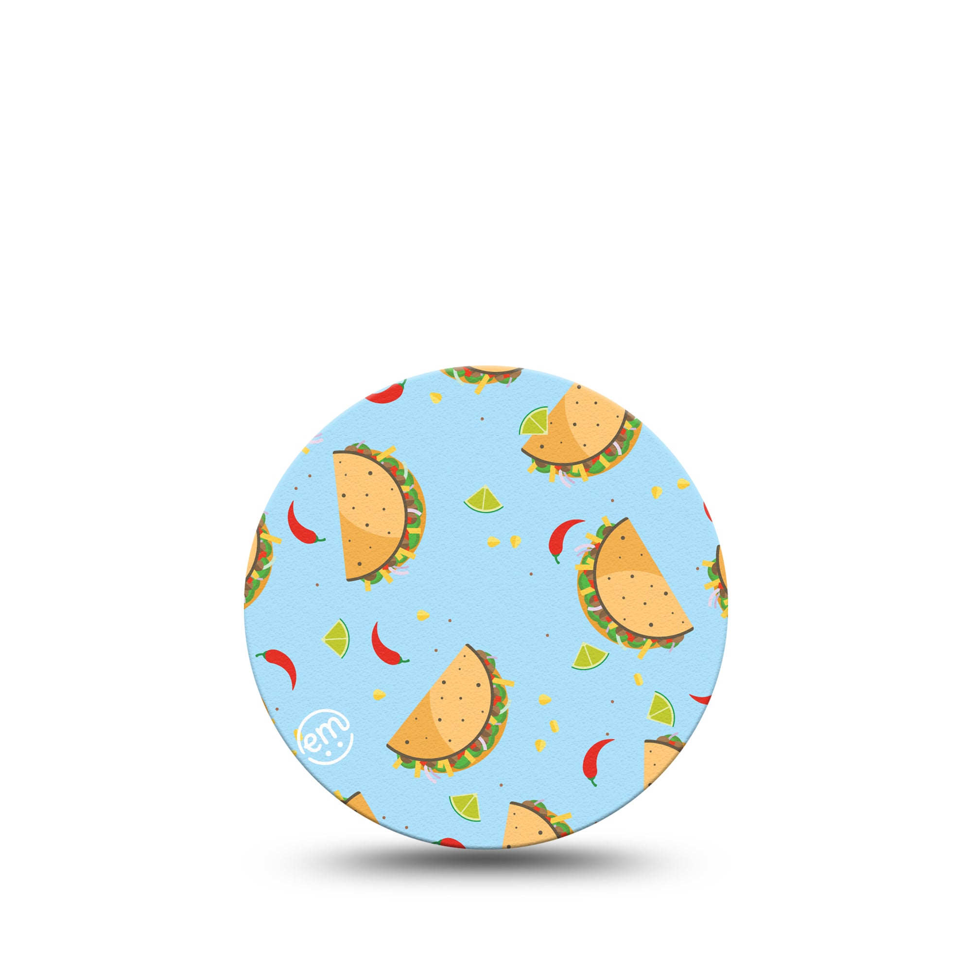 ExpressionMed Spicy Tacos Libre 3 Overpatch, Single, Yummy Tacos Themed, CGM Adhesive Tape Design