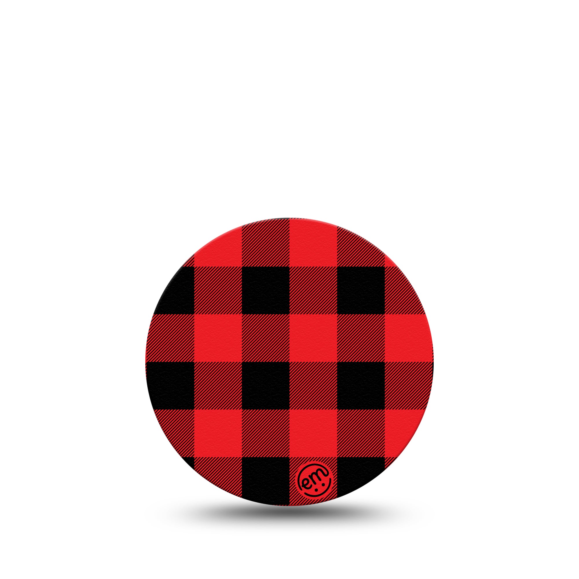 ExpressionMed Lumberjack Libre 3 Overpatch, Single, Red & Black Plaid Inspired, CGM Adhesive Tape Design