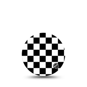 Checkered Libre 3 Overpatch Tape, Single, Classic Black White Checker Pattern CGM Adhesive Tape Design