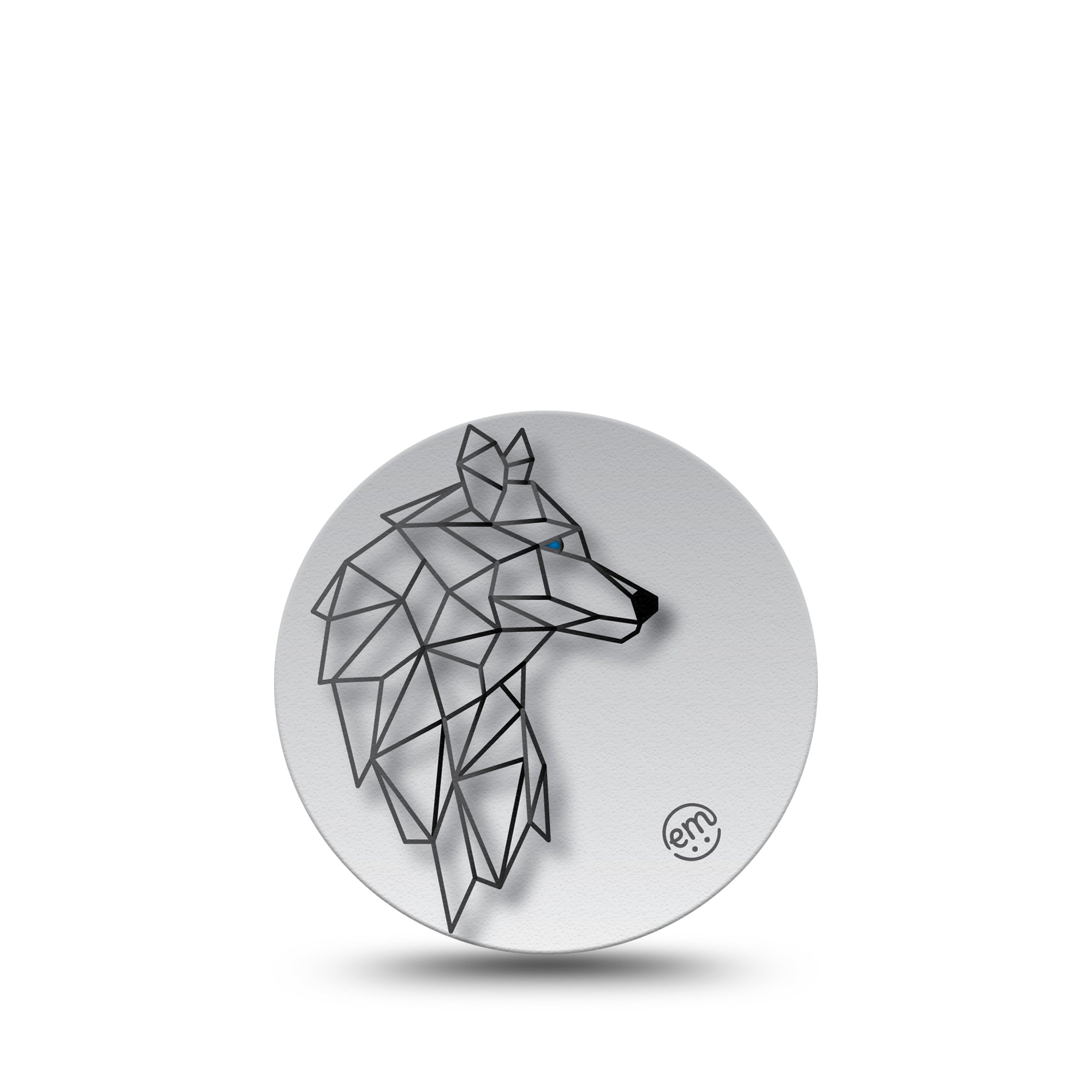 ExpressionMed Iron Wolf Libre 3 Overpatch, Single, Line-Art Wolf Inspired, CGM Adhesive Tape Design