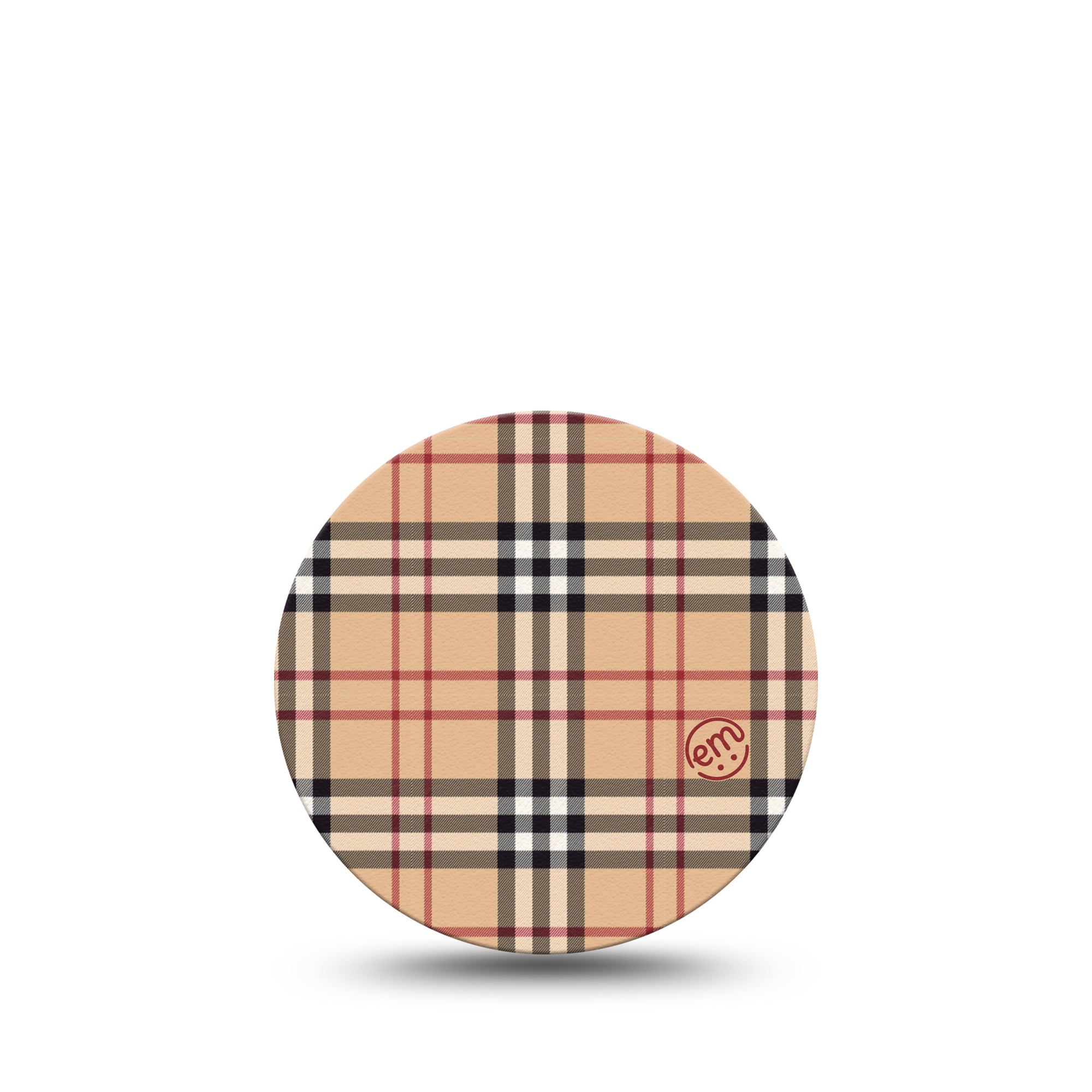 ExpressionMed Libre 3 Overpatch, Single, Classic Beige Tartan Themed, CGM Adhesive Tape Design