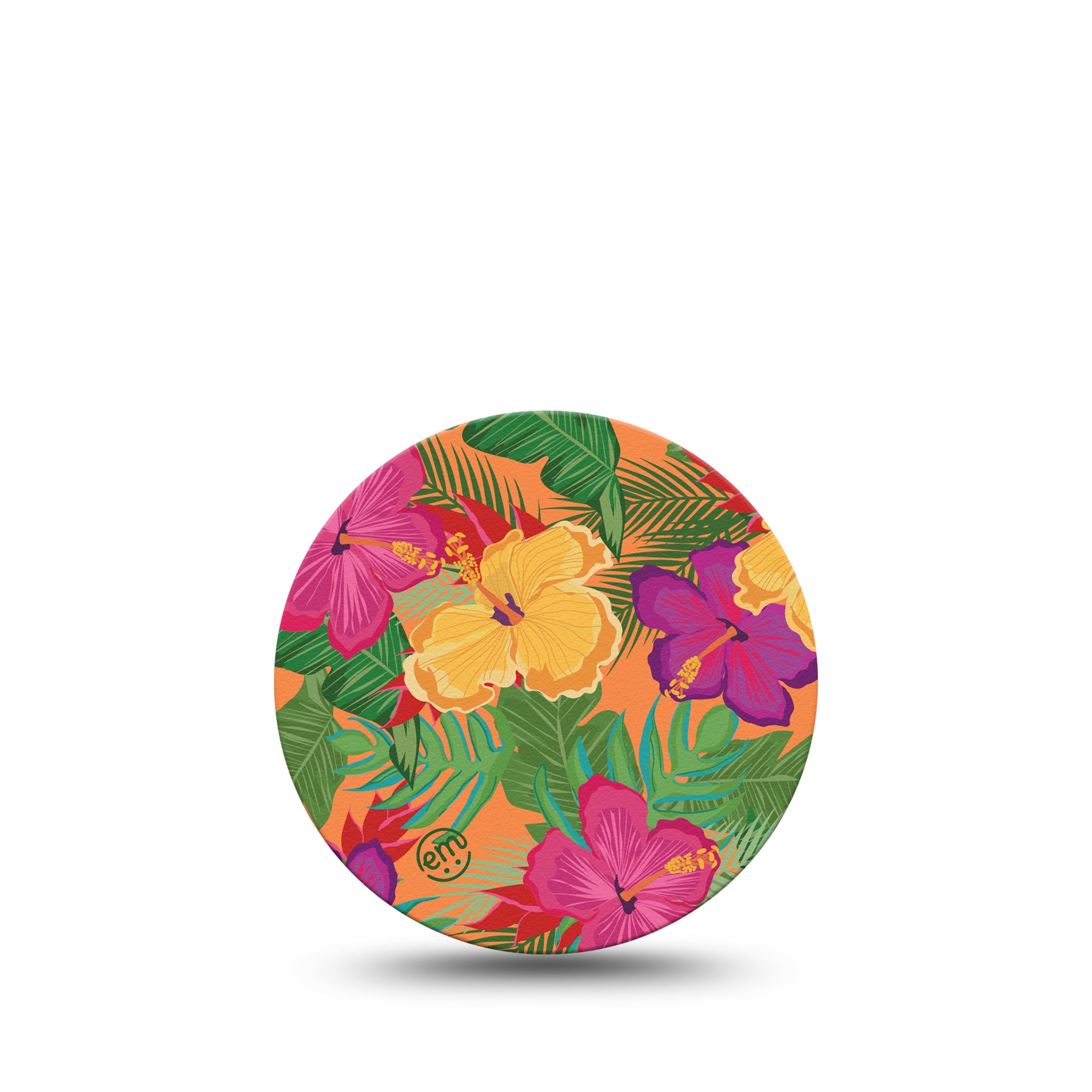 Bright Hibiscus Libre 3 Overpatch, Single, Tropical Flowers Inspired, CGM Fixing Ring Tape Design