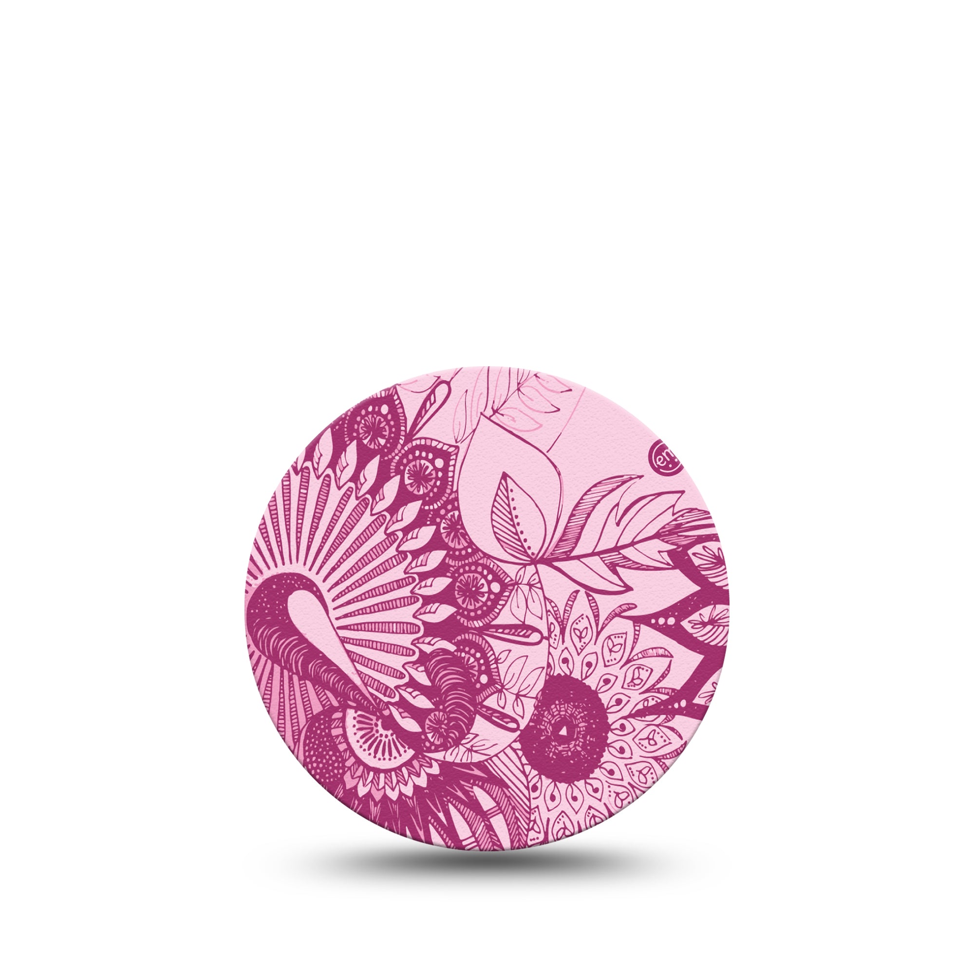 ExpressionMed Magenta Dani Libre 3 Overpatch, Single, Traditional Line-Art Inspired, CGM Adhesive Tape Design