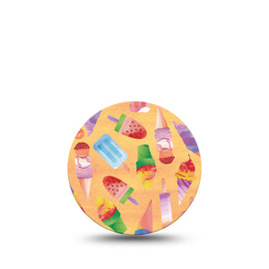 ExpressionMed Popsicle Stand Libre 3 Overpatch, Single, Summer Snacks Themed, CGM Adhesive Tape Design